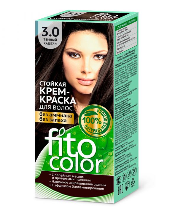 FITOcosmetics Long-lasting cream-color for hair tone 3.0 Dark chestnut 115ml